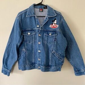 Vintage 90s Mickey Mouse Embroidered Retro Denim Jacket Disney Unisex S